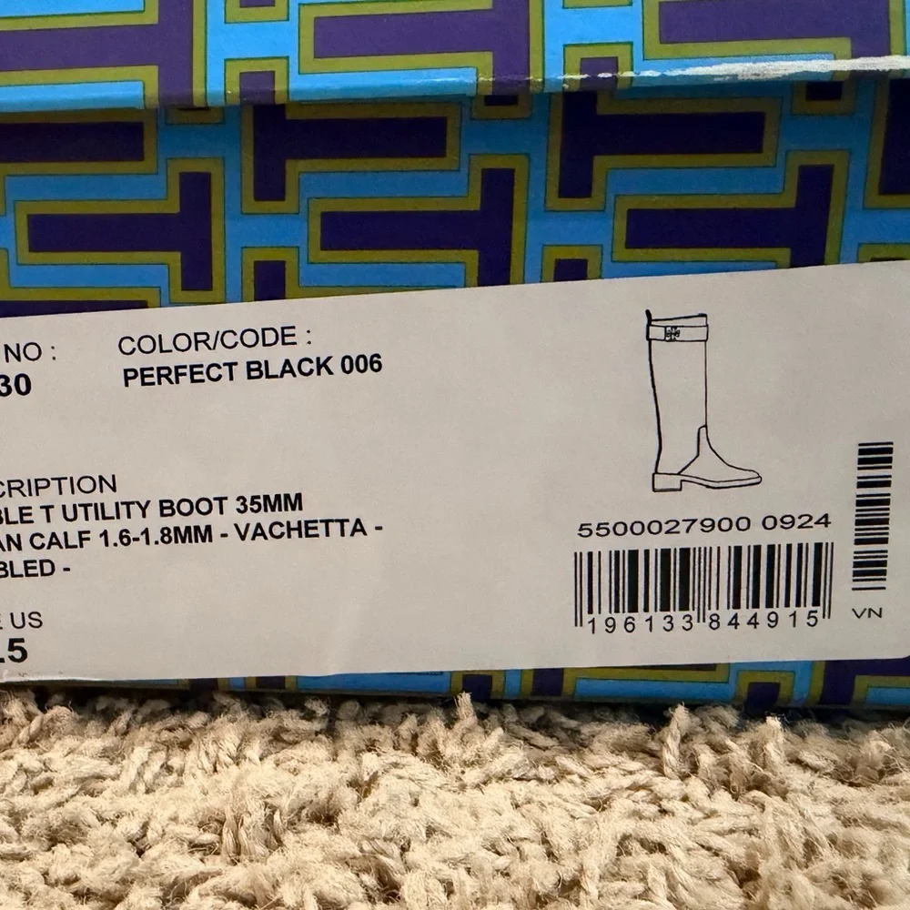 Tory Burch Black Leather Over-the-Knee Riding Boots